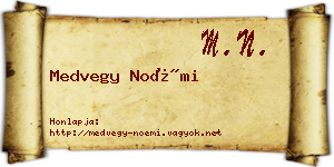 Medvegy Noémi névjegykártya